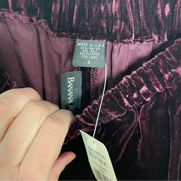 NWT Deadstock Banana Republic Velvet Pleated Trouser size 6 Vintage Brand new - Picture 2 of 5